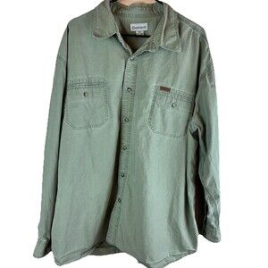 Carhartt Mens Green Long Sleeve Button Up Shirt Size 3XL